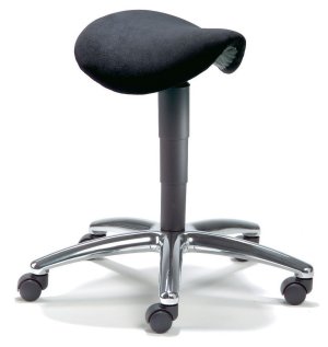 bequemer Rollhocker mit Sattelsitz