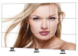 standfester Videowand-Ständer mit 9 Flatscreenhalterungen Bodenmontage