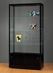 schwarze Schrankvitrine abschließbar