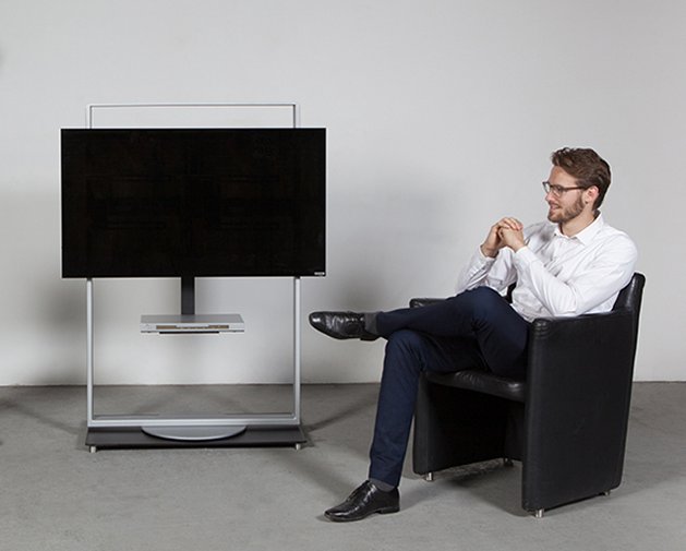drehbarer mssiver TV-Ständer mit Geräte-Fachboden