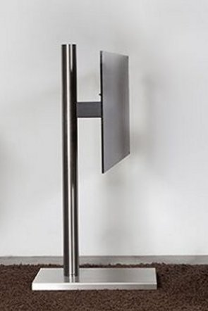 massiver Edelstahl-Fernseher-Standfuß mit drehbarem TV-Schwenkarm