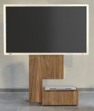 TV-Standfuß aus Nussbaumholz