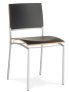 Design-Esstischstuhl mit Echt-Lederbezug
